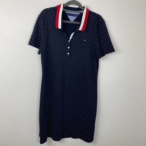 Tommy Hilfiger, Navy blue shirt dress. Size L.
